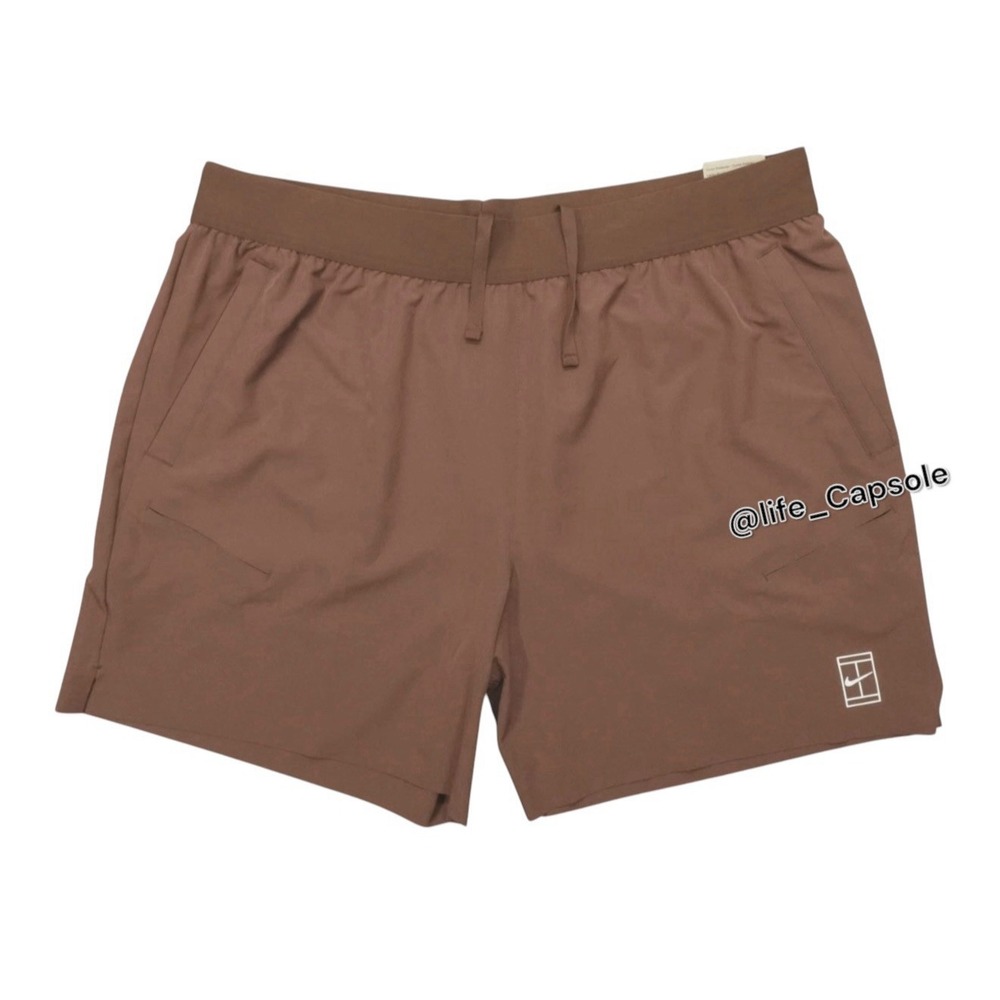 Mens XL Nike Dri-FIT Tennis Shorts Brown Standard Fit 6" FZ6913-259 NEW w/ Tags